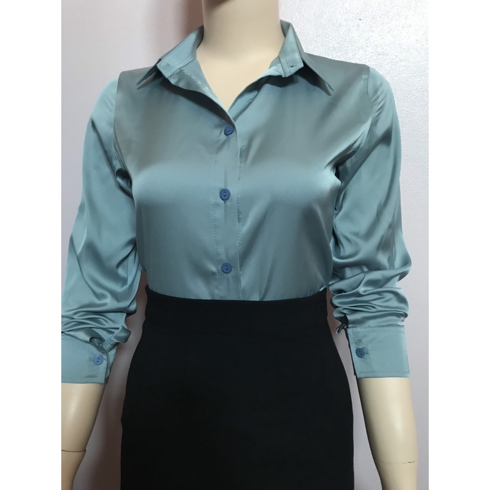 Áo sơ mi nữ Lụa Bóng Hàn