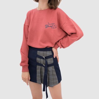 Usthebasic - Chân váy Plaid Half 2 Belt