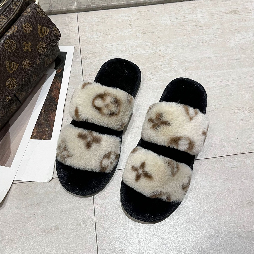 Big Size 37-42 Dép Nữ Bông Đi Trong Nhà Chống Trượt Thời Trang Thu Đông