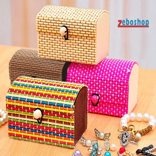 Hộp Đựng Trang Sức Bằng Gỗ Tre Sức Chứa Lớn Dễ Thương Sáng Tạo