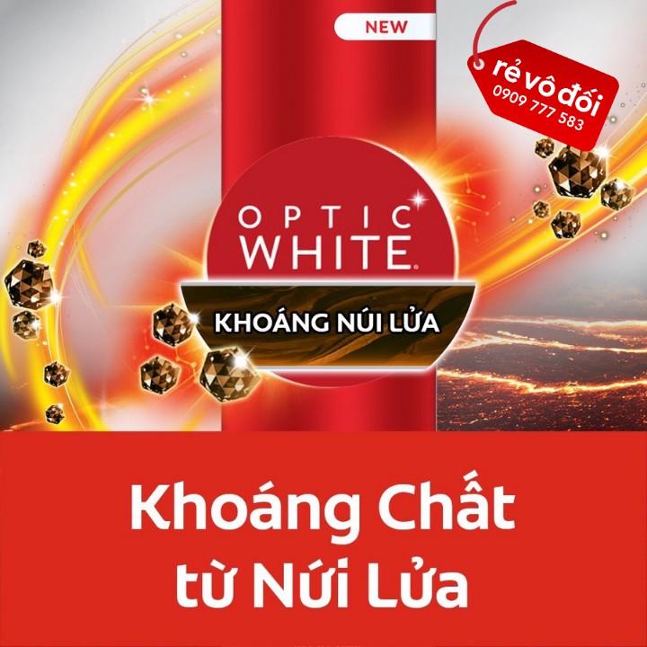 Kem đánh răng làm trắng răng Colgate Optic White từ khoáng núi lửa 100g - Hàng công ty