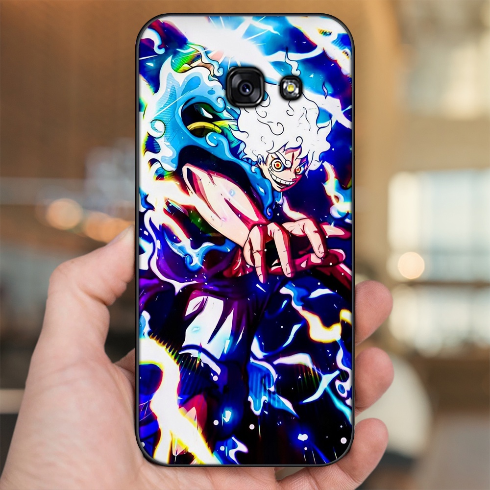 Ốp lưng Samsung A3 2017, A5 2017, A7 2017 viền đen in hình Luffy One Piece