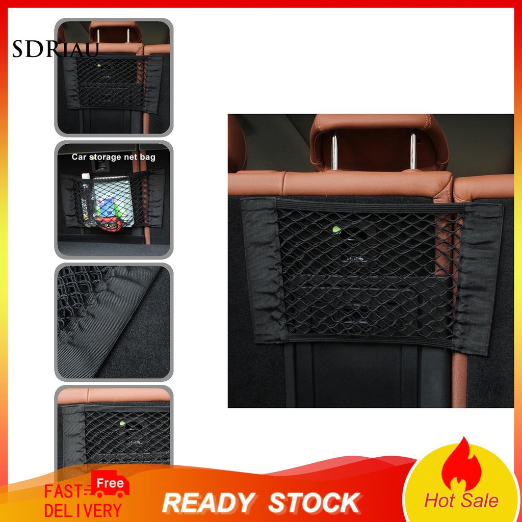 Túi Lưới Đựng Đồ Gọn Nhẹ Có Dây Kéo Cho Xe Hơi