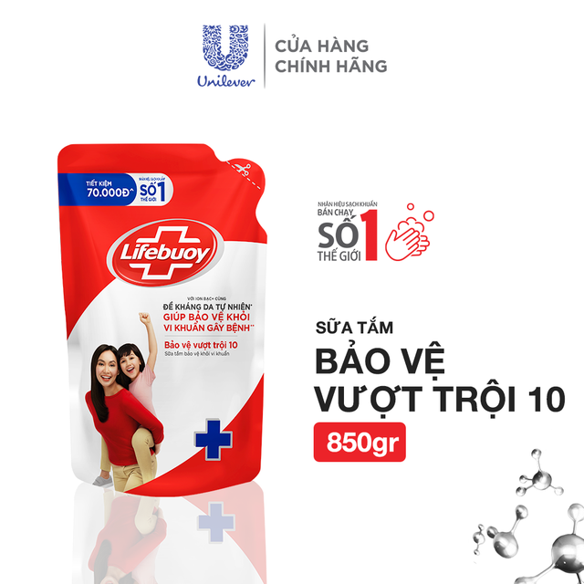 Sữa Dưỡng Ẩm Lifebuoy Sạch Khuẩn Bảo Vệ Khỏi 99.9% Vi Khuẩn Chứa Ion Bạc+ Hỗ Trợ Cùng Đề Kháng Da Tự Nhiên 800G