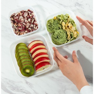  Bộ 6 hộp nhựa đựng thực phẩm vuông Inochi  500-750-1000-1500-2000-2500ml   tiêu chuẩn Nhật Bản  