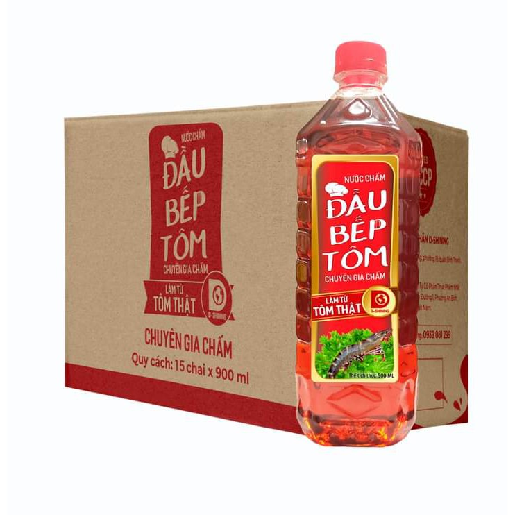 Nước mắm Đầu Bếp Tôm chai 900 ml 1 chai - 1 thùng 15 chai