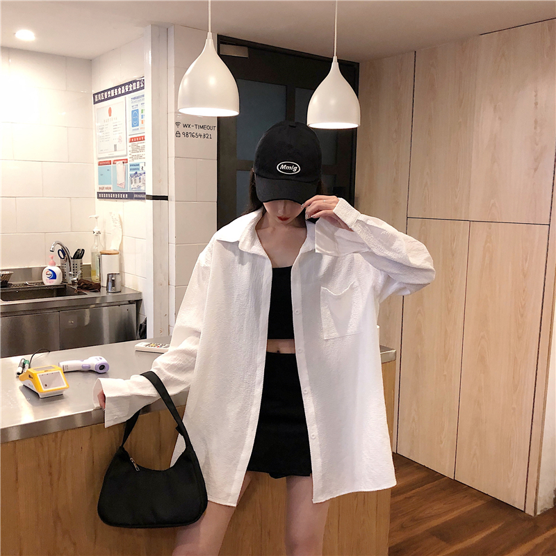 SUXI Áo Sơ Mi Tay Dài Thiết Kế Màu Trơn Phong Cách Retro Dành Cho Nữ