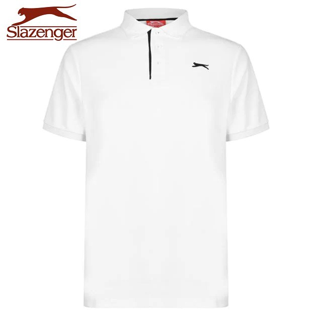 Áo thun nam Slazenger Plain Polo (màu White) - Hàng size UK