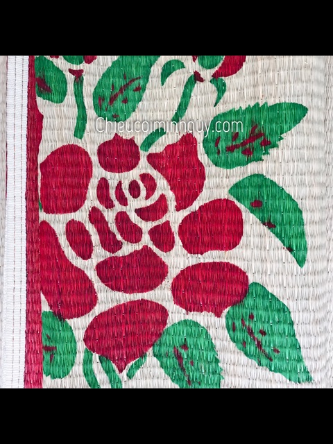 Chiếu cói in hoa 1m6-2m có viền