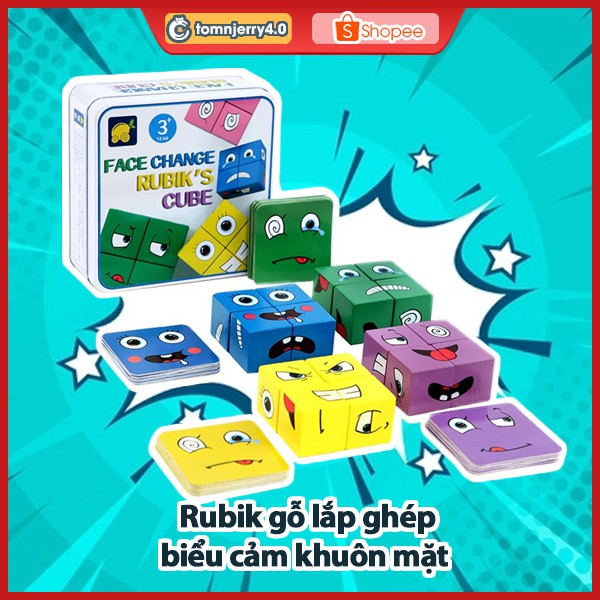 Đồ chơi trẻ em, đồ chơi gỗ lắp ghép các biểu cảm khuôn mặt [TOM AND JERRY 4.0 TOYS STORE]