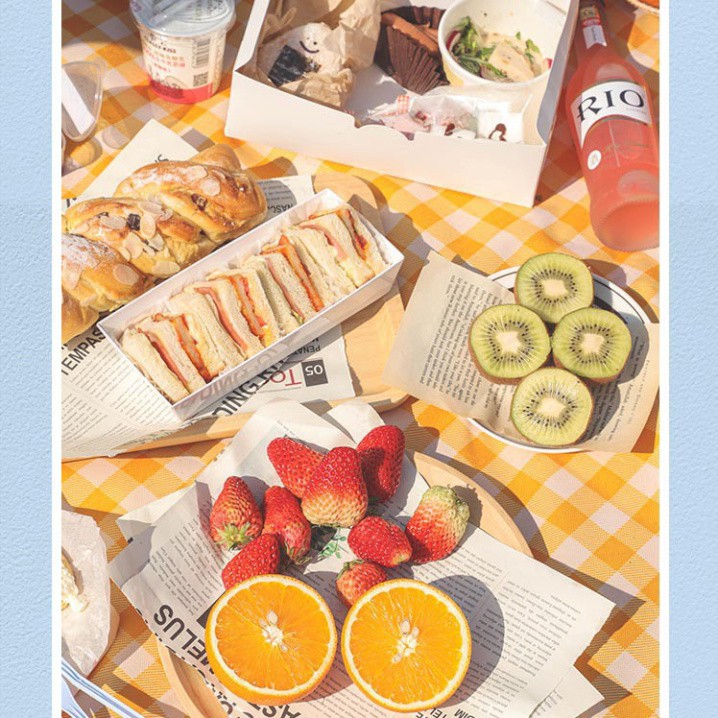 Thảm picnic gấp gọn, Thảm dã ngoại, Thảm du lịch cao cấp - Chống thấm nước, họa tiết caro, gấp gọn tiện lợi