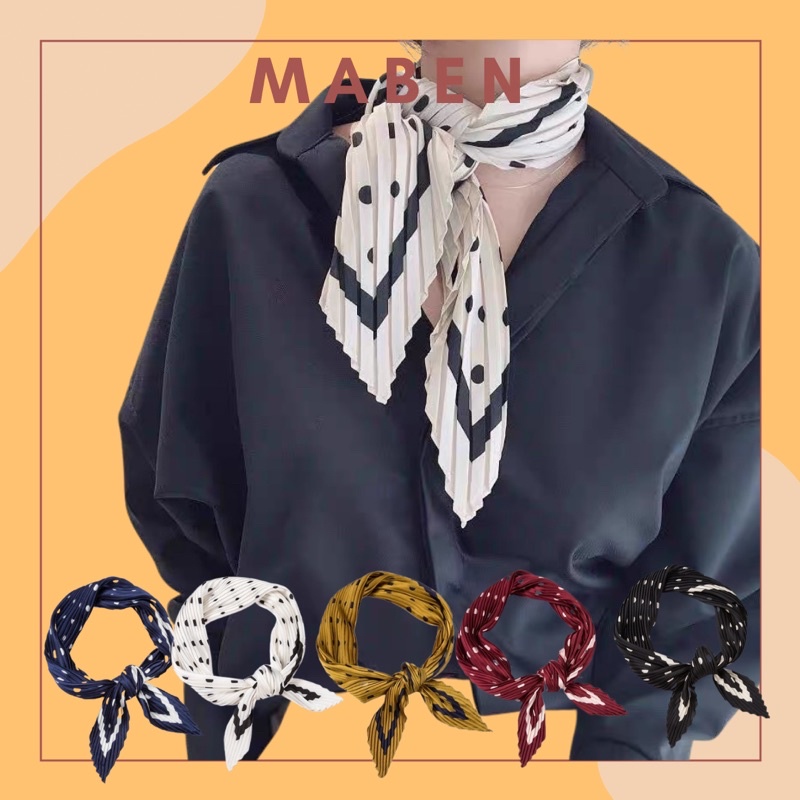 Khăn turban lụa xếp li siêu xinh cao cấp - Maben