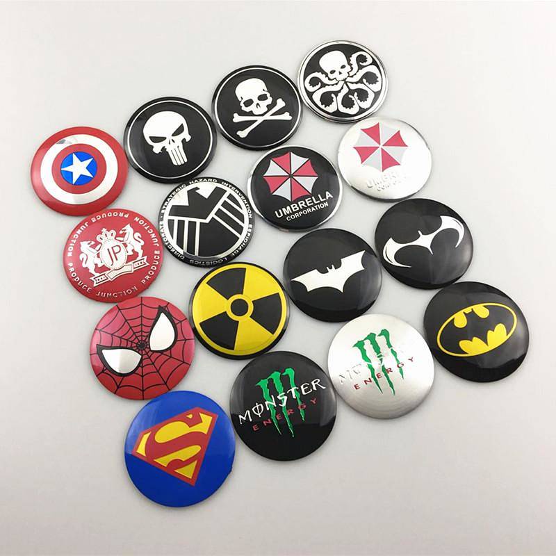 Car Personality Stickers Modified Wheel Center Cover Sticker Steering Wheel Decoration Label Wheel Hub Cover Labeling 56mm Logo Car Logo Auto department store supplies