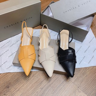 Sục cnk charles&keith mũi nhọn gót trụ xuất dư fullbox