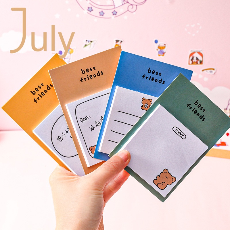 Sổ Ghi Chú Giấy Ghi Chú Họa Tiết Gấu Nhỏ Dễ Thương Đơn Giản Và Sành Điệu Có Thể Xé Nhỏ Gọn Bền Bỉ Và Tiện Lợi Dành Cho Văn Phòng