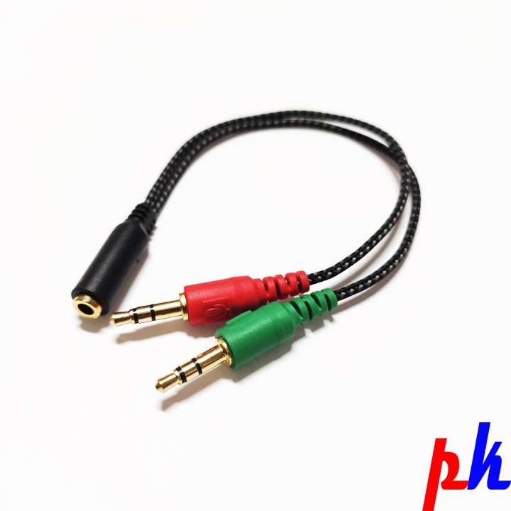 [Mã ELHACE giảm 4% đơn 300K] Jack chia audio và mic bọc dù chống đứt gãy