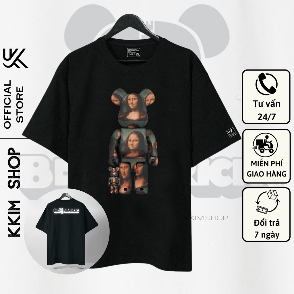 Áo Thun Tay Lỡ BearBrick, Áo phông unisex Form rộng Oversize, chất liệu Cotton. KKIMSHOP