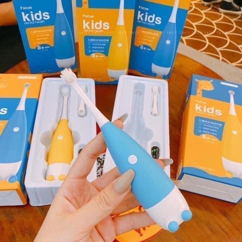 (giá sỉ) BÀN CHẢI ĐÁNH RĂNG ĐIỆN KIDS CHO BÉ YÊU - TẶNG KÈM PIN VÀ 1 ĐẦU BÀN CHẢI