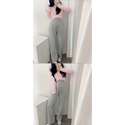 Áo len lông thỏ hồng