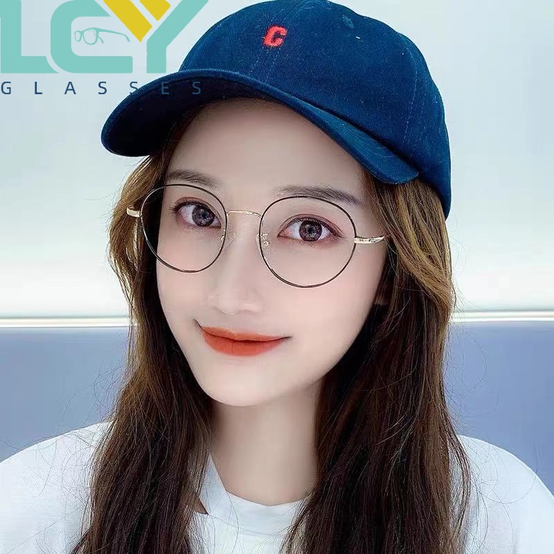 Mắt Kính Gọng Tròn Chống Ánh Sáng Xanh Chất Liệu Kim Loại Thời Trang Phong Cách Hàn Quốc 8002