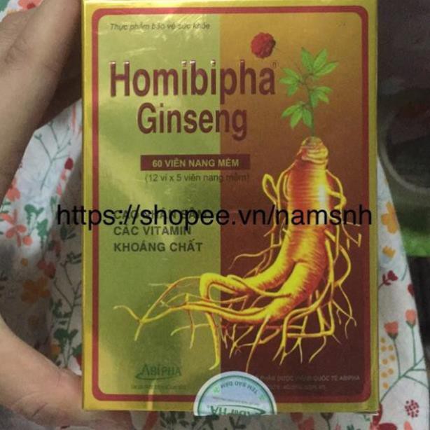 Homibipha Ginseng Bổ sung vitamin và khoáng chất, giúp bồi bổ sức khỏe và ăn ngon miệng hộp 60V