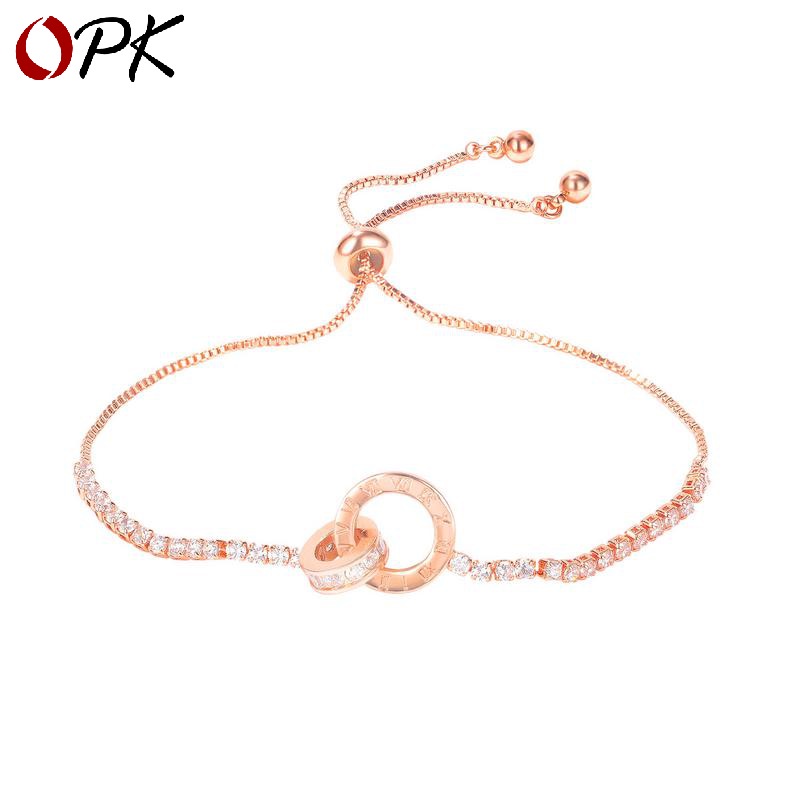 Vòng Tay Dây Đôi Mạ Vàng Hồng Thiết Kế Đơn Giản Cho Nữ