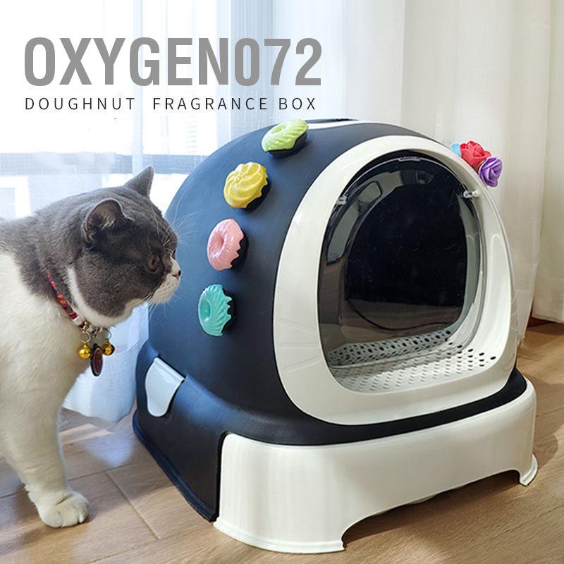 Oxygen072 Pet Cage Deodorant Donut Shape Long dai Aromatic House Deodorization Fragrance for Cat Litter Box 4pcs