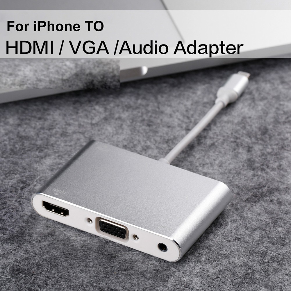 Đầu Chuyển Đổi Từ 1080p 8pin Sang Hdmi Vga Av Cho Iphone / Ipad