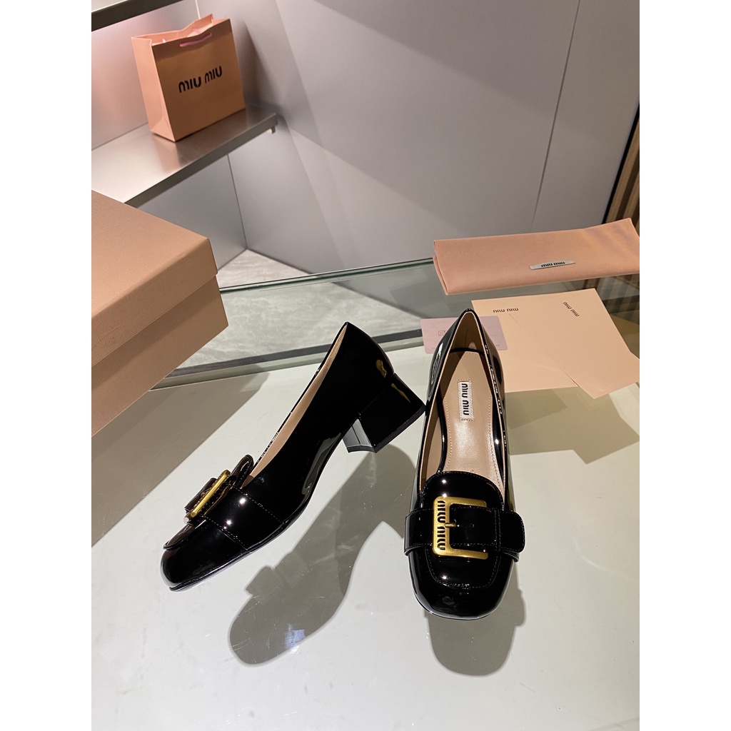 Giày cao gót nữ da thật Miu Miu thời trang