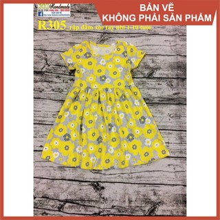 Rập đầm thun tay ngắn cho bé- Rập giấy A0 mã R305 (Bản vẽ)