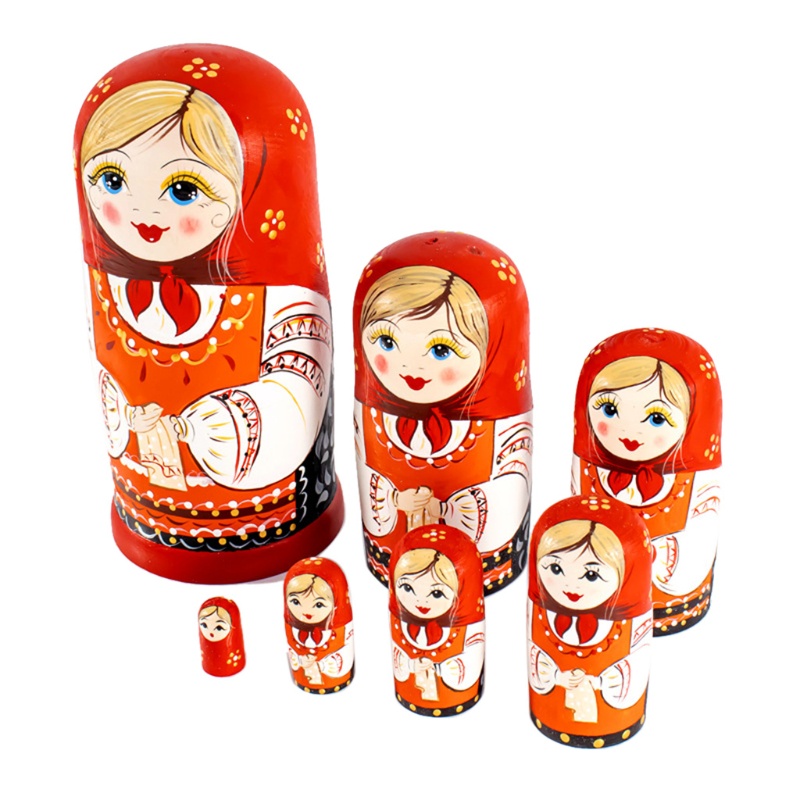 Bộ 10 Búp Bê Nga Nhiều Màu Sắc Dùng Trang Trí Búp Bê