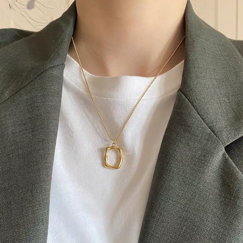 Dây chuyền thép titan mạ vàng 18K không gây dị ứng không phai màu phong cách Âu Mỹ cổ điển quà tặng sinh nhật/valentine