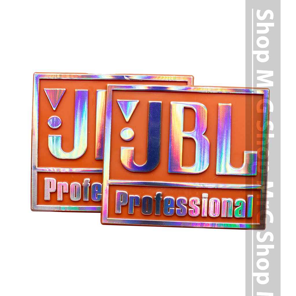 Đôi 2 Tem Loa JBL Professional 7cm x 6Cm Nhựa Cứng Màu Cam