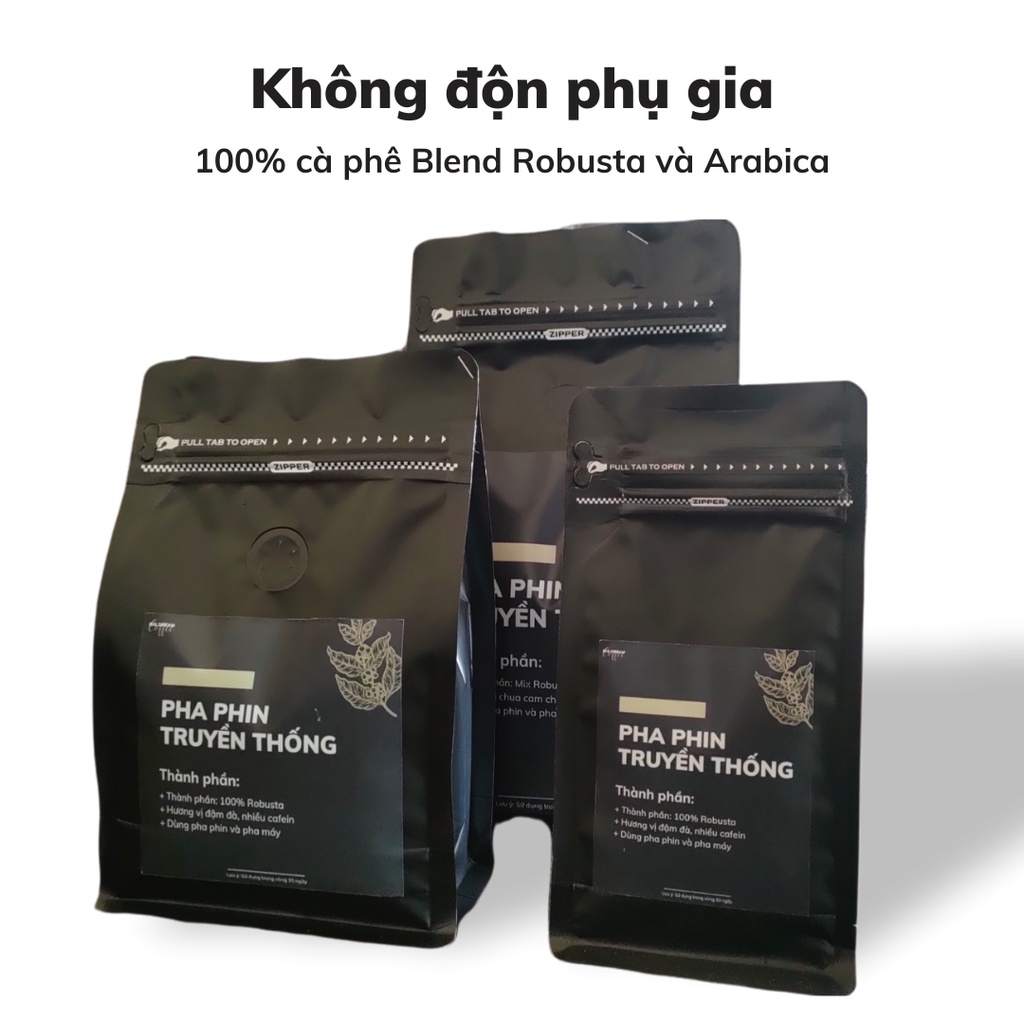 Cafe nguyên chất BLEND Robusta và Arabica pha phin 50G cà phê nguyên chất không độn phụ gia - Big Dream Coffee