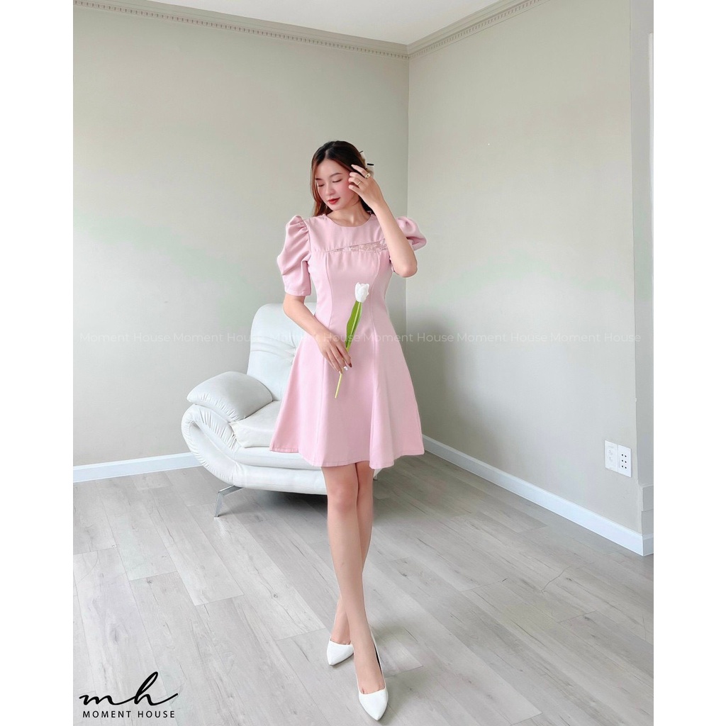 Đầm xoè phối voan, hàng may xịn xò 2 lớp, có size SML