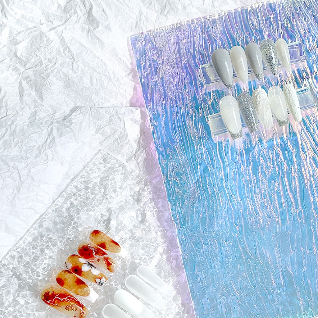 Giá Đỡ Trưng Bày Móng Tay Giả Hiệu Ứng Cực Quang Nhiều Màu Sắc Bằng Acrylic