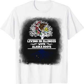 Áo Thun In Hình - Sống ở Illinois với Alaska Rễ Alaska Rễ Alaska - MU2-6089