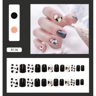 set móng bò sữa dài 24 móng kèm keo