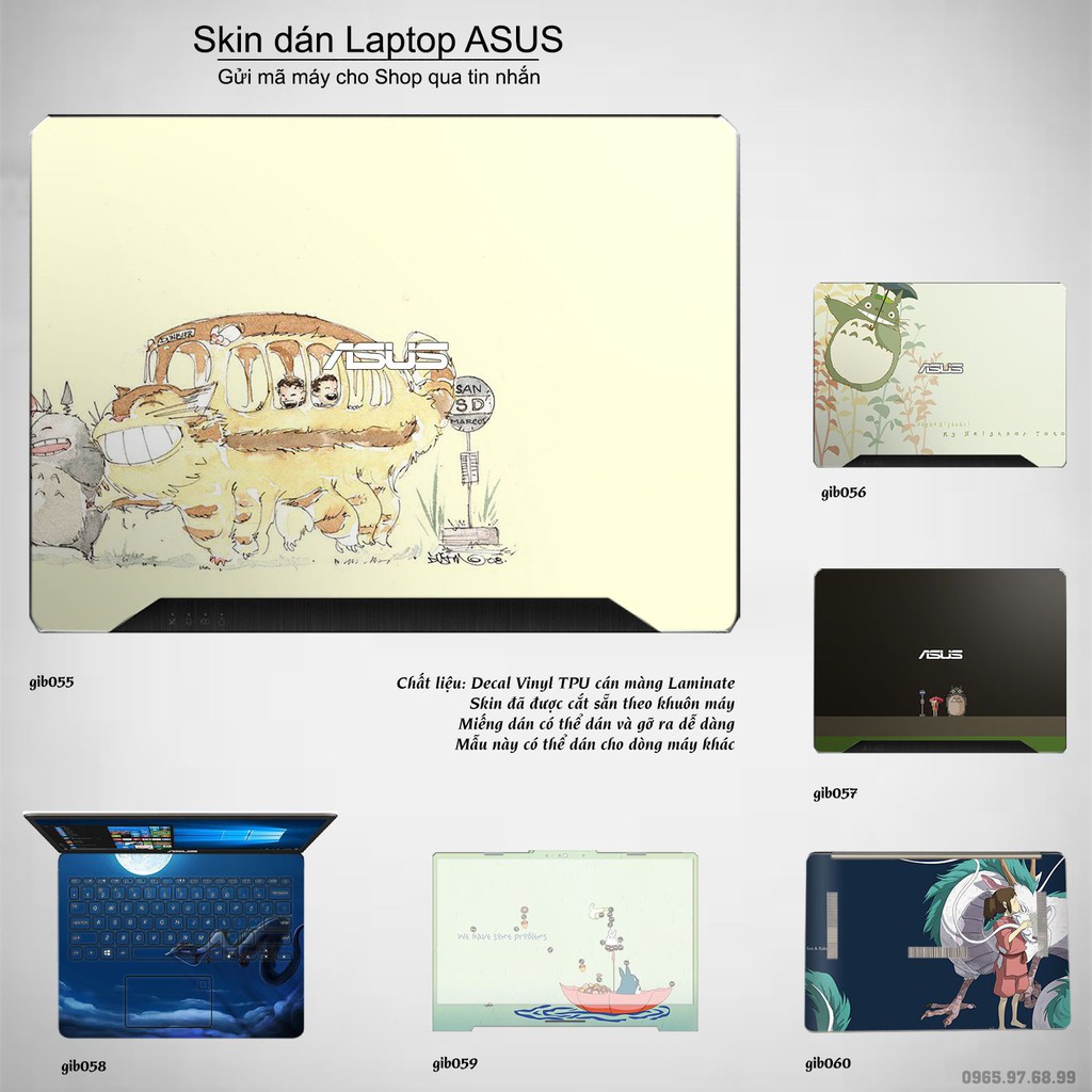 Skin dán Laptop Asus in hình Ghibli nhiều mẫu 9 (inbox mã máy cho Shop)