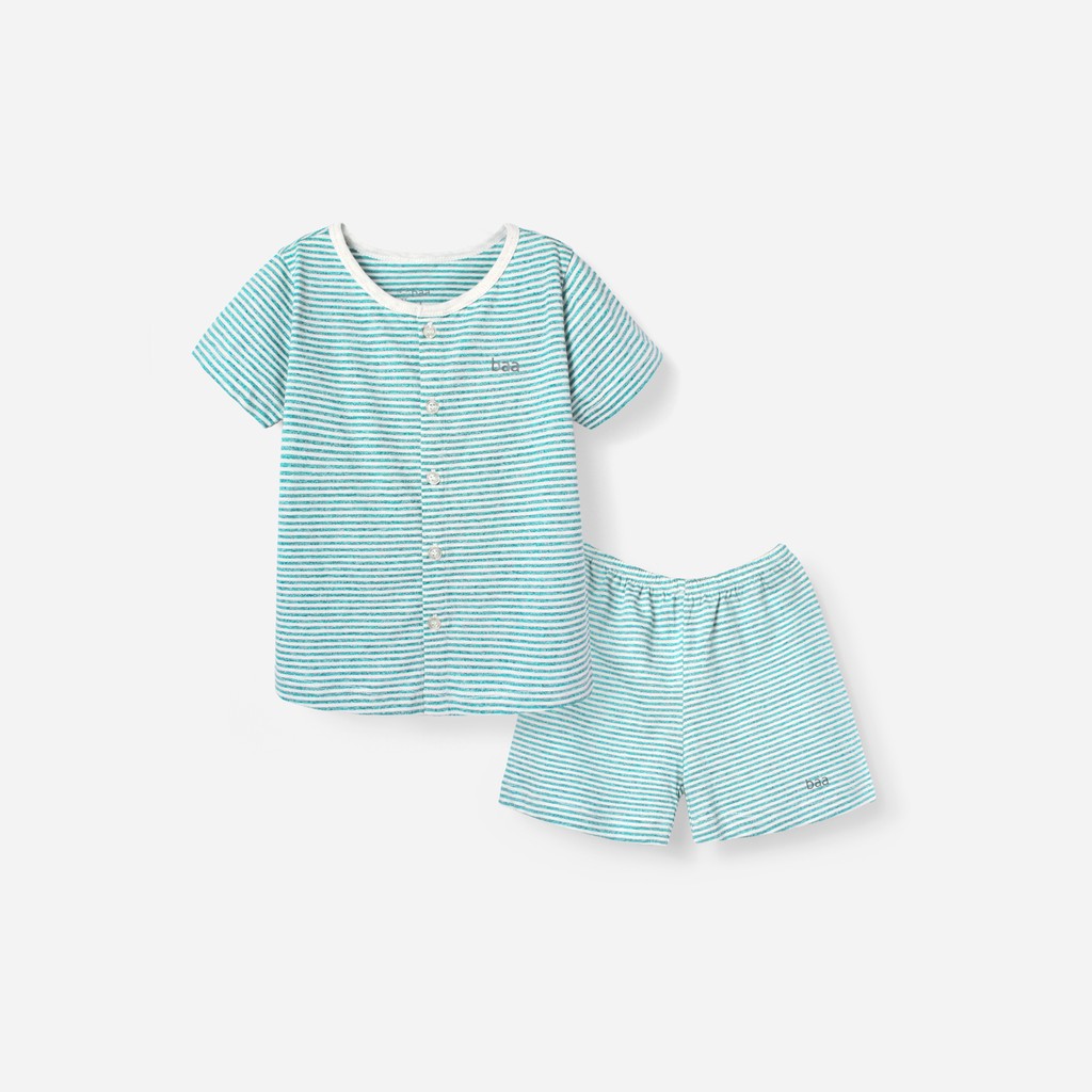 Set đồ bộ BAA BABY vải tencel cao cấp kháng khuẩn in logo baa cho bé trai và bé gái - UT-DB01N