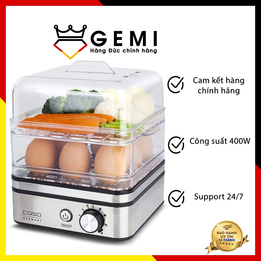 Nồi hấp 2 tầng CASO ED10, máy hấp mini 2 tầng