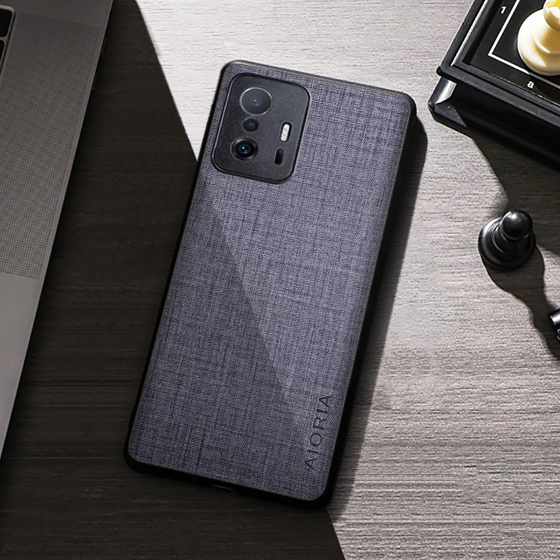 Ốp Điện Thoại Da pu + Vải Viền tpu Mềm 3 Trong 1 Cho xiaomi 11t pro