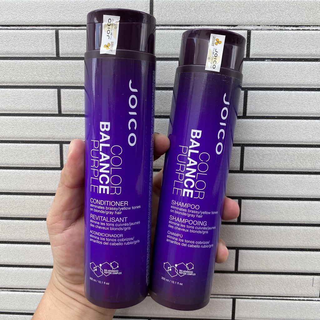 Joico Dầu gội xả cân bổ sung sắc tố tím và khử ánh vàng cho tóc nhuộm Tone lạnh Balance Purple 300mlx2