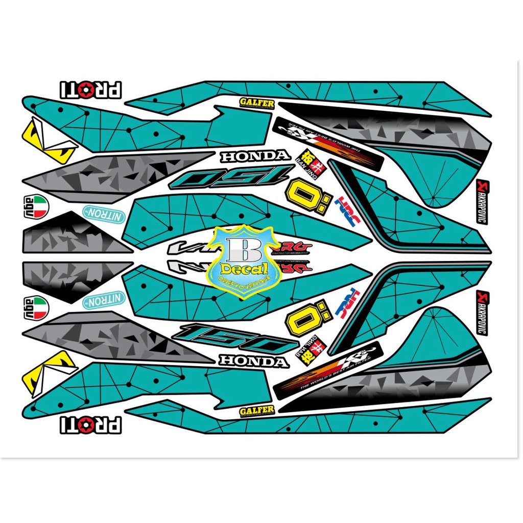 ( Quí khách vui lòng mang ra tiệm cho thợ dán ) Tem vario 2017 xanh đen 30126