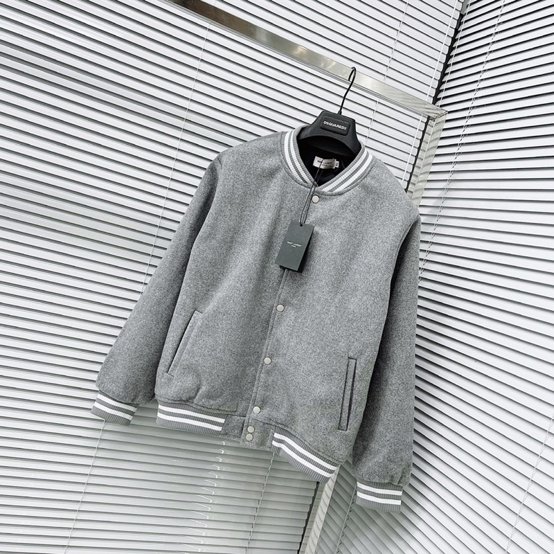 Áo khoác bomber dạ nam nữ trơn thêu chữ da mặt sau bo chun kẻ trắng hai lớp bao dày dặn đẹp AK03P