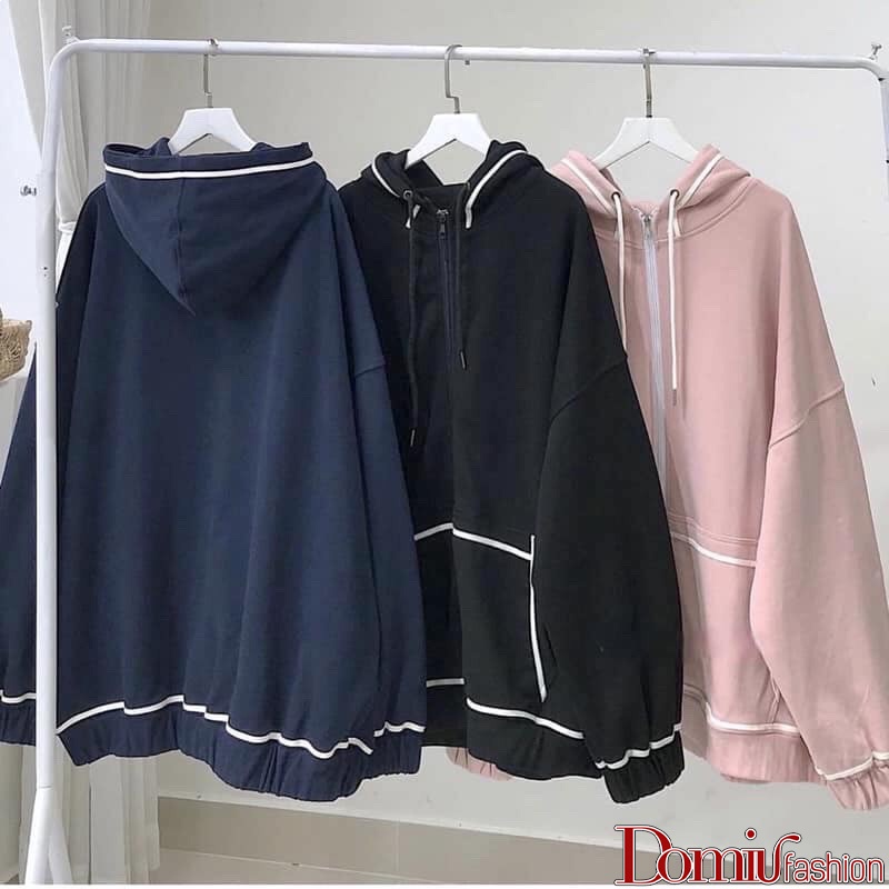 Áo khoác nỉ dài tay form rộng dáng suông, thiết kế chạy viền - Domiu HX08 | BigBuy360 - bigbuy360.vn