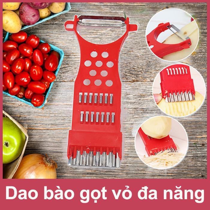 Dao Nạo Gọt ĐA NĂNG đỏ TẠO HÌNH RAU CỦ QUẢ bàn nạo sợi