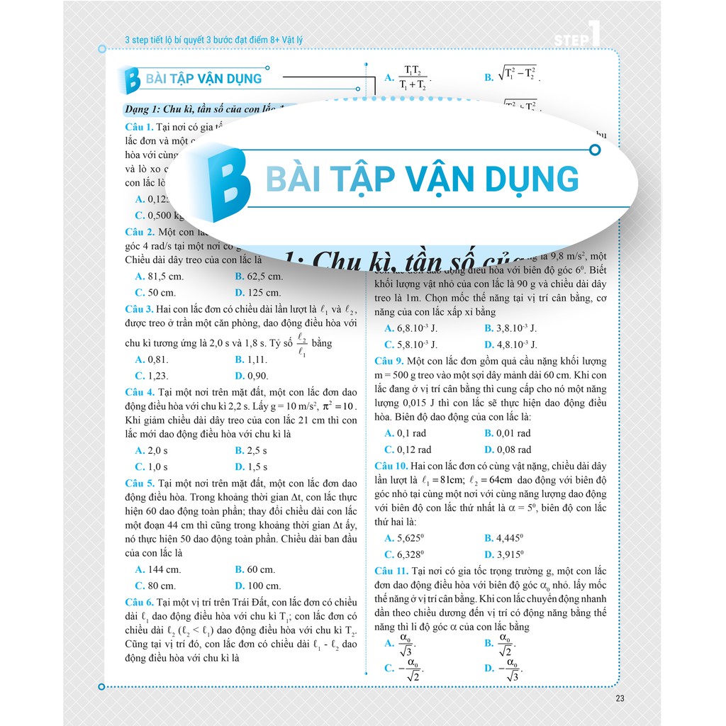 Sách 3 STEP - Tiết lộ bí quyết 3 bước đạt điểm 8+ Vật lý - MGB