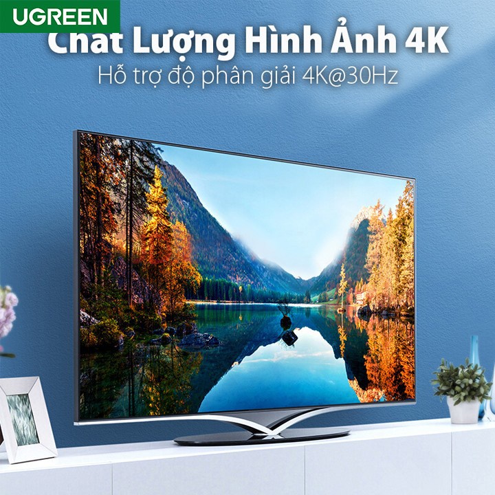 Cáp Chuyển Displayport To HDMI Hỗ Trợ 4K*2K UGREEN 40363 - Hàng Chính Hãng Bảo Hành 18 tháng