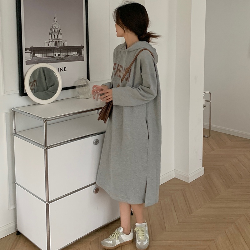 Áo hoodie SUXI tay dài dáng rộng thời trang thu đông mới cho nữ